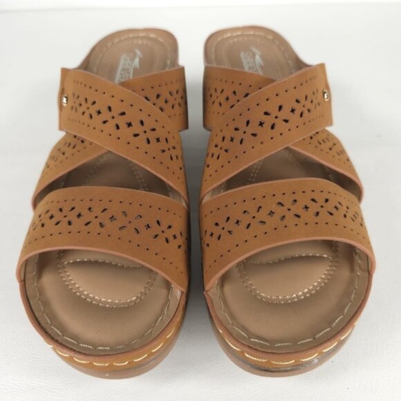 NWOT SHIBEVER Low Comfortable Wedge Sandal‎ Open Toe Slip On Size 39 US 8 - Picture 10 of 16